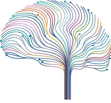 Brain  internal connection memory Illustrazione stock