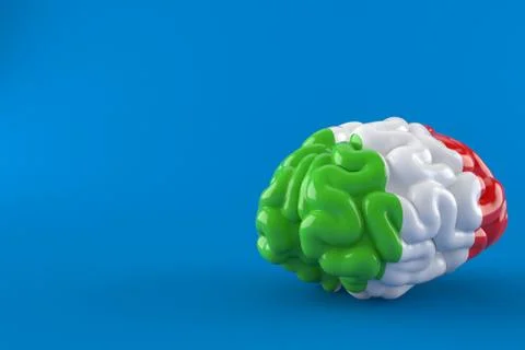 Brain with italian flag Stock Illustration