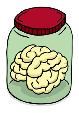 Brain in a jar illustration Stock Illustration