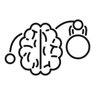 Brain juggling ideas and balancing thoughts Illustrazione stock