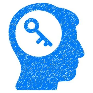 Brain Key Grainy Texture Icon 스톡 일러스트