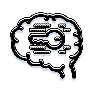 Brain with key unlocking intelligence and knowledge Stock Illustration