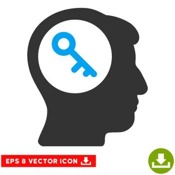Brain Key Vector Eps Icon 库存插图
