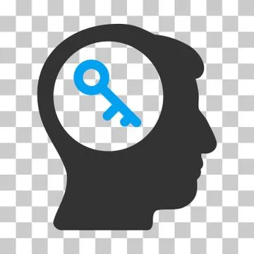 Brain Key Vector Icon Stock Illustration