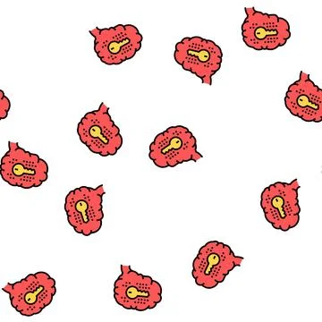 Brain with key vector seamless pattern Stock Illustration
