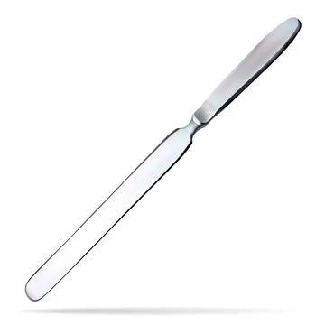 Brain knife. Double-edged knife with a long a flat, rounded blade at the end Stock-Illustration