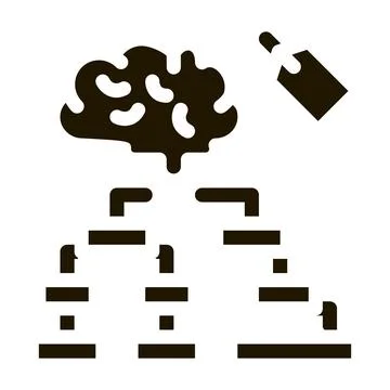 Brain label hierarchy chart icon Vector Glyph Illustration Stock Illustration