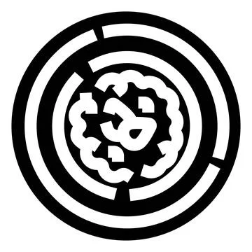 Brain labyrinth icon representing mind problem solving 스톡 일러스트
