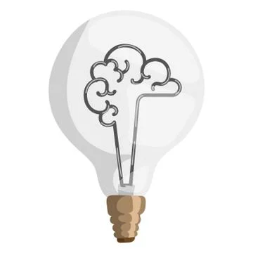 Brain lamp vector illustration concept isolated design innovation bulb light Stock Illustration