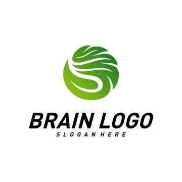 Brain with Leaf, Creative mind with Nature, learning and design icons. People Stock Illustration