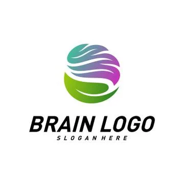 Brain with Leaf, Creative mind with Nature, learning and design icons. People Stock Illustration