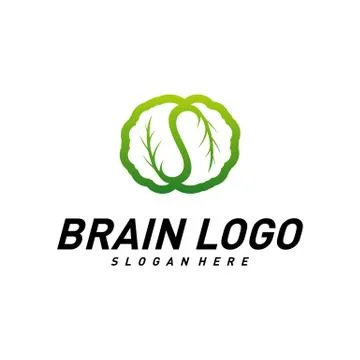 Brain with Leaf, Creative mind with Nature, learning and design icons. People Stock Illustration