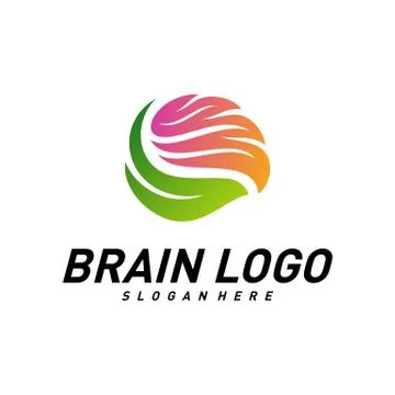 Brain with Leaf, Creative mind with Nature, learning and design icons. People Stock Illustration