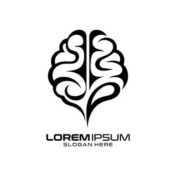 Brain Leaf Logo Design with Creative Nature and Intelligence Concept Stock Illustration