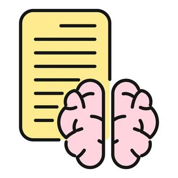 Brain learning information from document concept illustration Stock Illustration