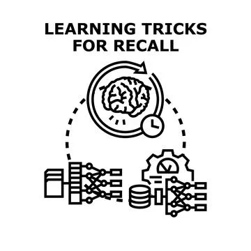 Brain learning tricks for memory recall concept Stock Illustration