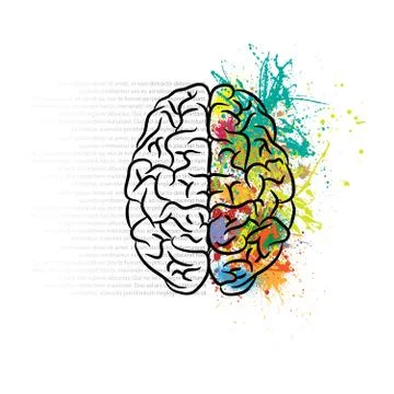 Brain left and right Stock Illustration