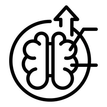 Brain level up icon outline vector. Culture business Stock Illustration