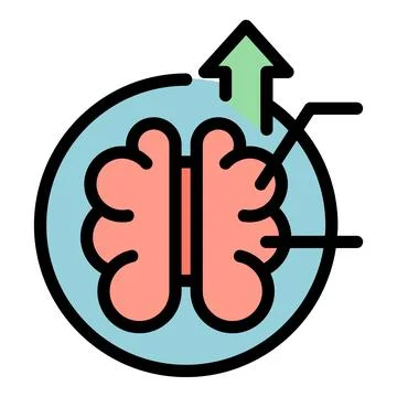 Brain level up icon vector flat Stock Illustration