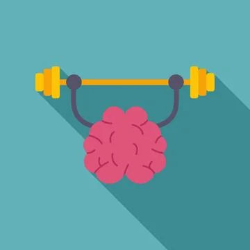 Brain lifting barbell symbolizing mental strength and training Stock Illustration