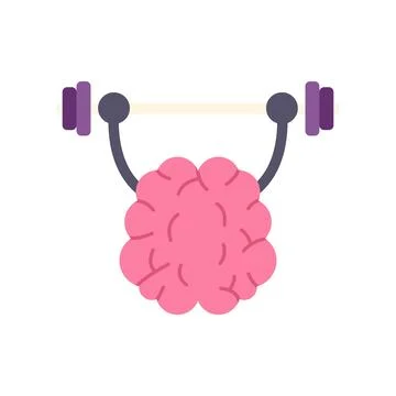 Brain lifting barbell symbolizing mental strength and cognitive exercise Ilustración de archivo