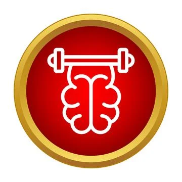 Brain lifting barbell, training mental strength concept Stock Illustration