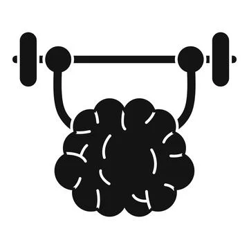 Brain lifting barbell weights for mental training Illustrazione stock