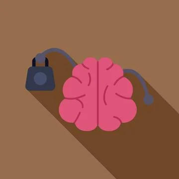 Brain lifting dumbbell representing mental strength training イラスト素材