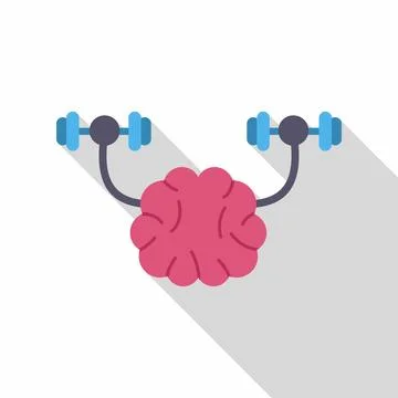 Brain lifting weights concept for mental training Stockillustratie