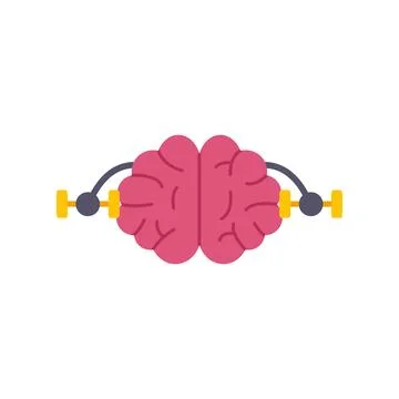 Brain lifting weights concept for mental exercise Ilustración de archivo