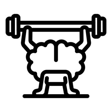 Brain lifting weights, mental strength and resilience concept Stock Illustration