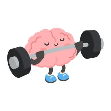 Brain Lifting Weights For Mental Strength Ilustración de archivo