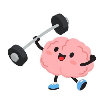 Brain Lifting Weights Mental Strength Training Stock Illustration