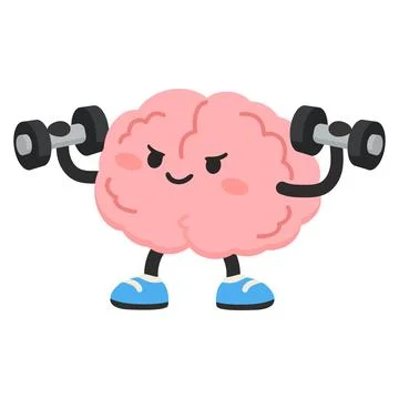 Brain lifting weights for mental strength and fitness Stock Illustration