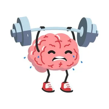 Brain Lifting Weights over head training Ilustração Stock