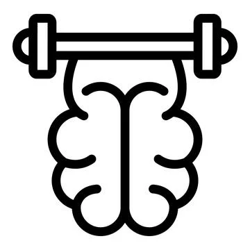 Brain lifting weights representing mental strength and resilience 库存插图
