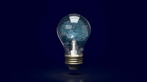 The Brain light bulb for education or creative inspiration concept 3d rende.. Stock Photos