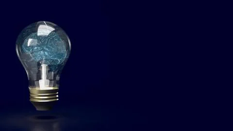 The Brain light bulb for education or creative inspiration concept 3d rende.. Stock Photos