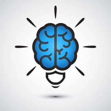 Brain Light bulb icon. Idea concept Stock Illustration