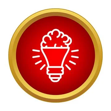 Brain light bulb icon symbolizing creative idea generation Stock Illustration