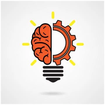 Brain light bulb logo Stock Illustration