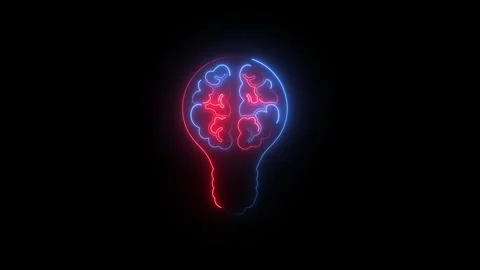 Brain light bulb red and blue 스톡 동영상 331486577