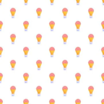 Brain light bulb seamless pattern for creative idea Stock Illustration