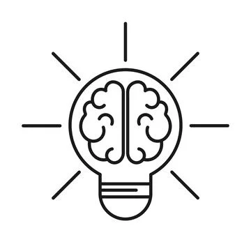 Brain light bulb symbol. Creative idea. Flat Design Stock Illustration