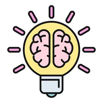 Brain light bulb symbolizing creative ideas and innovation Stock Illustration