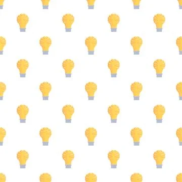 Brain light bulbs finding innovation thinking seamless pattern Illustrazione stock