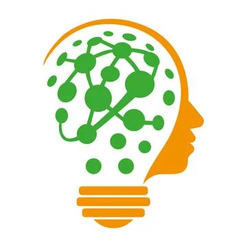 Brain Light Idea Logo Design Innovation Creative Vector. Stock Illustration