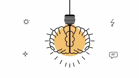 Brain Lightbulb Animation Glowing for Creative Thinking and Innovation 스톡 동영상 339613199