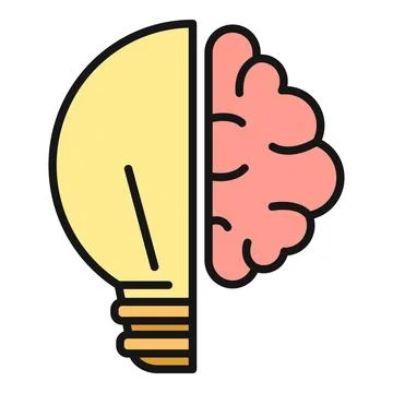 Brain lightbulb combining creativity and innovative thinking Stock Illustration