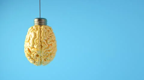 Brain lightbulb concept Stock Illustration